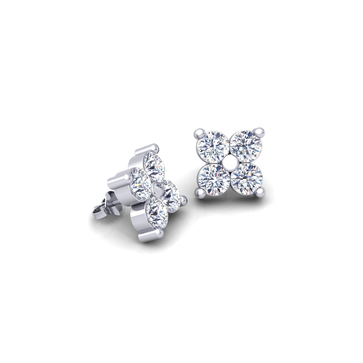 VS1 CLUSTER DIAMOND EARINGS