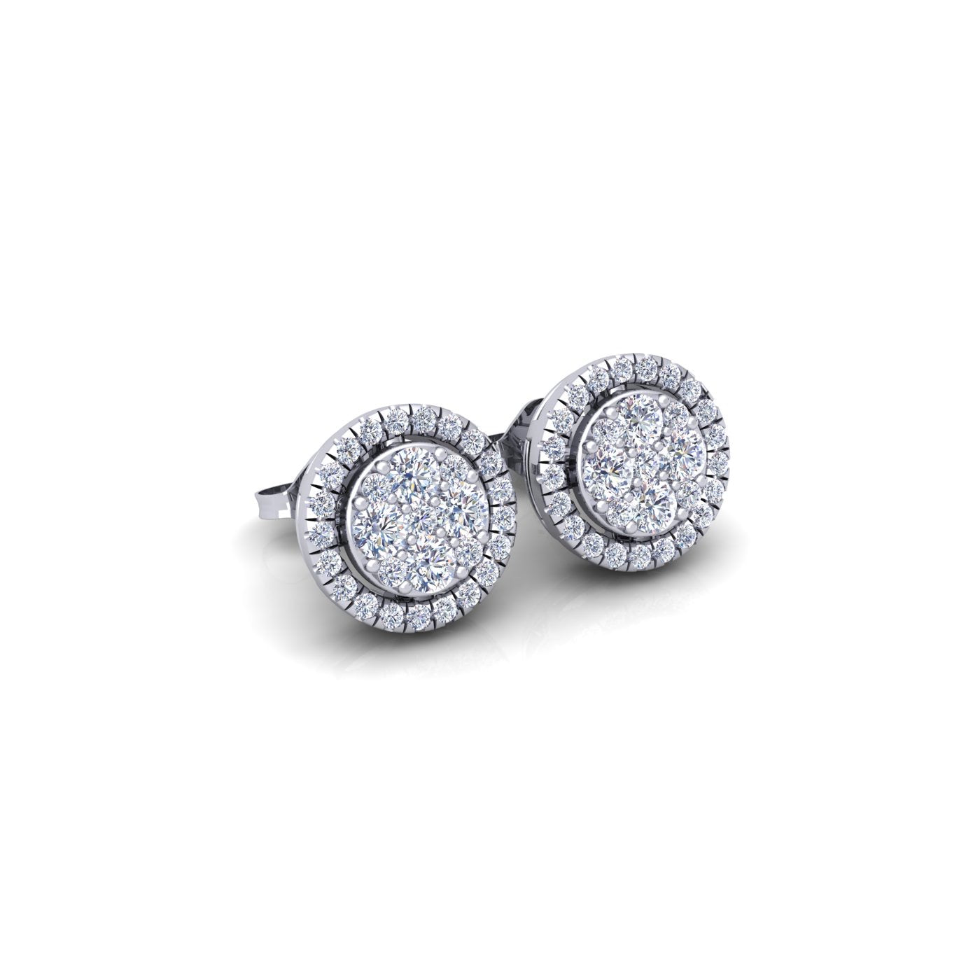 VS1 CIRCLE CLUSTER EARRINGS 1CT VS1