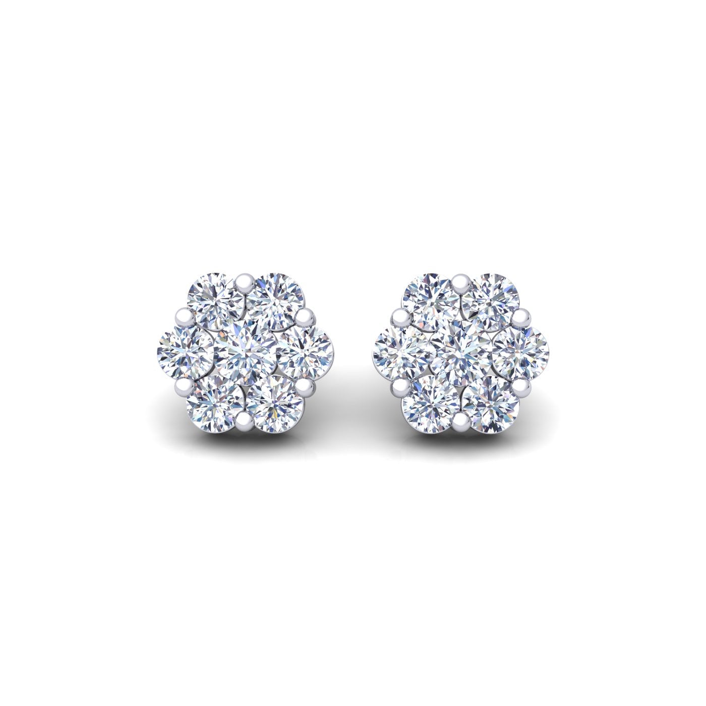 XLL VS1 FLOWER CLUSTER EARRINGS 2.15CTS