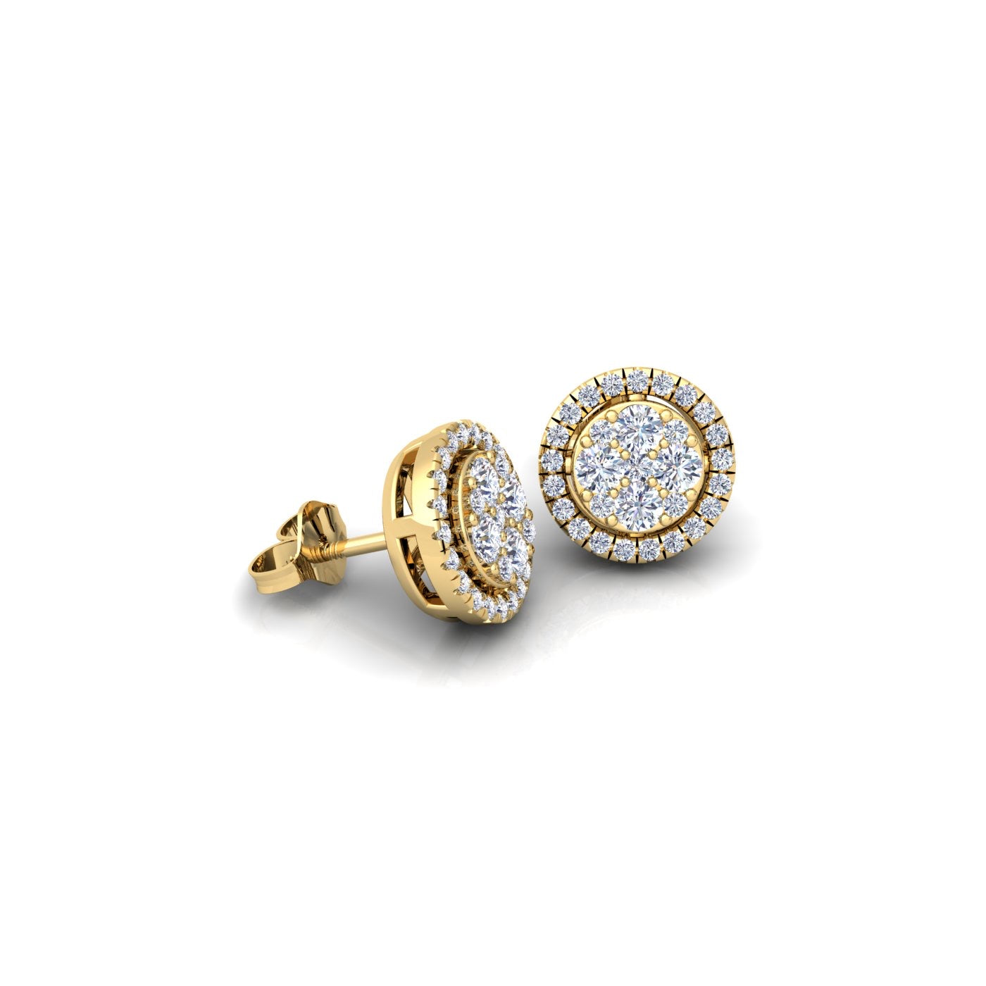 VS1 CIRCLE CLUSTER EARRINGS 4.5CT VS1