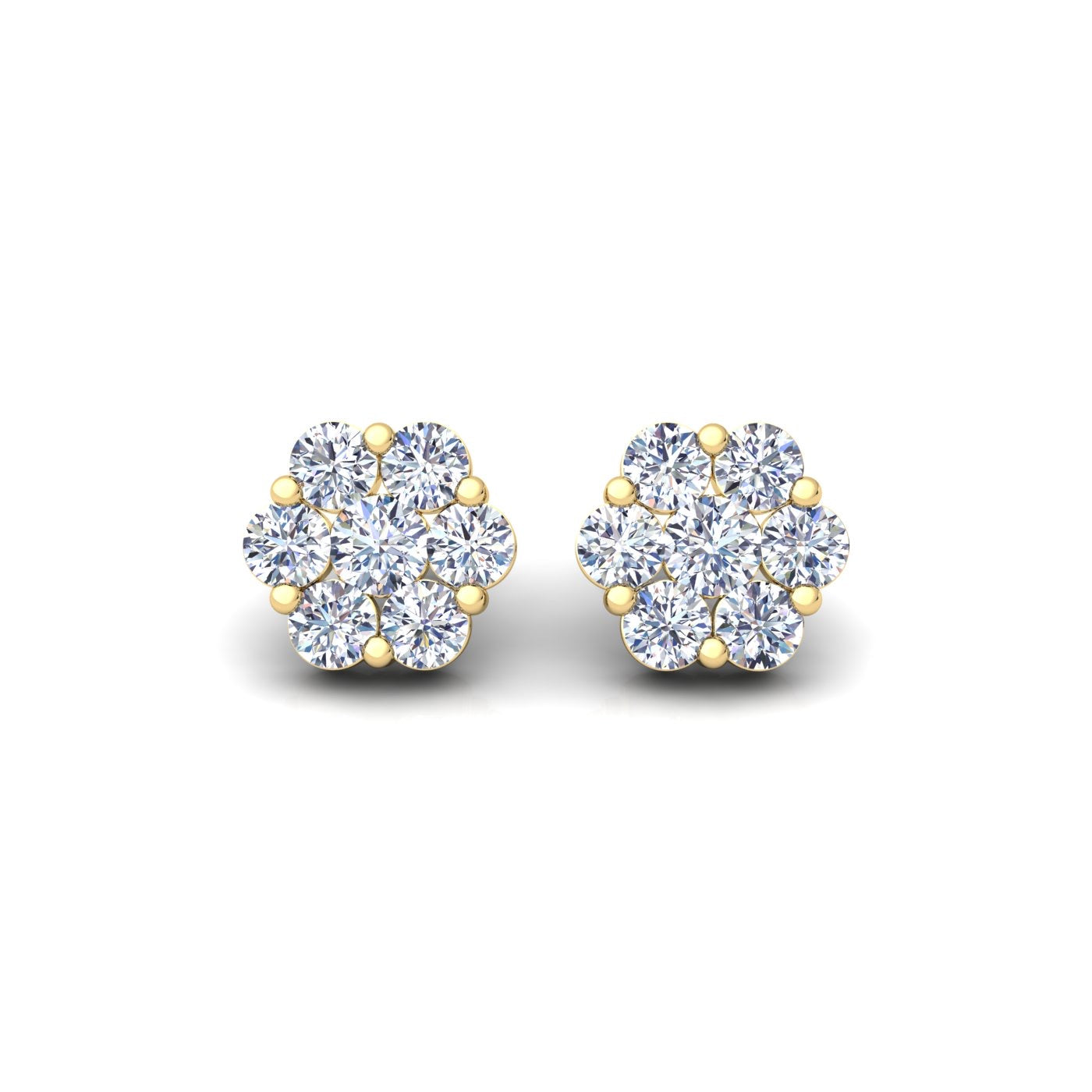 VS1 FLOWER CLUSTER EARRINGS 1.5CTS