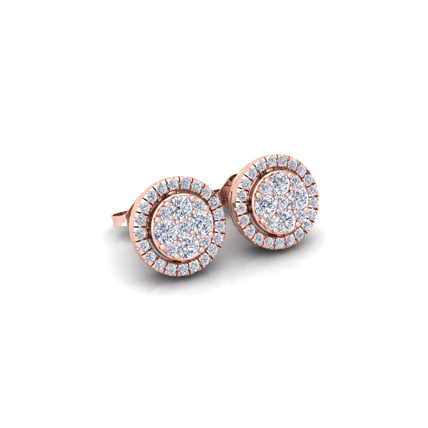 SMALL VS1 CIRCLE CLUSTER EARRINGS 1CT VS1