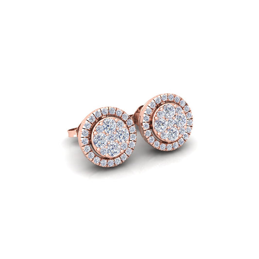 SMALL VS1 CIRCLE CLUSTER EARRINGS 1CT VS1