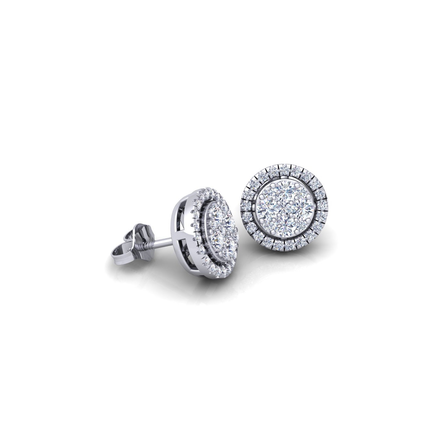 SMALL VS1 CIRCLE CLUSTER EARRINGS 1CT VS1