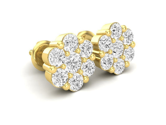 VVS DIAMOND CLUSTER EARRINGS