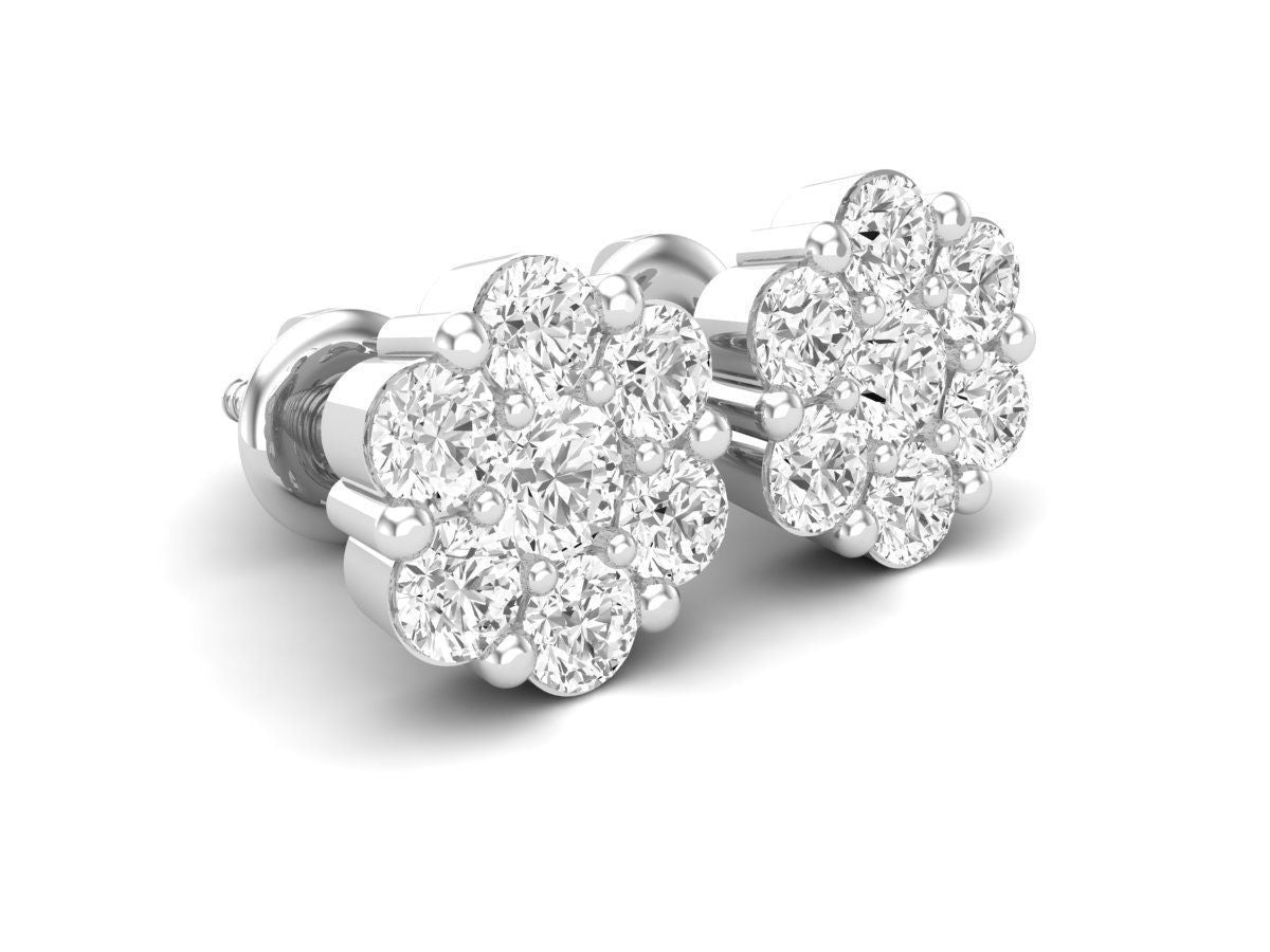 VVS DIAMOND CLUSTER EARRINGS