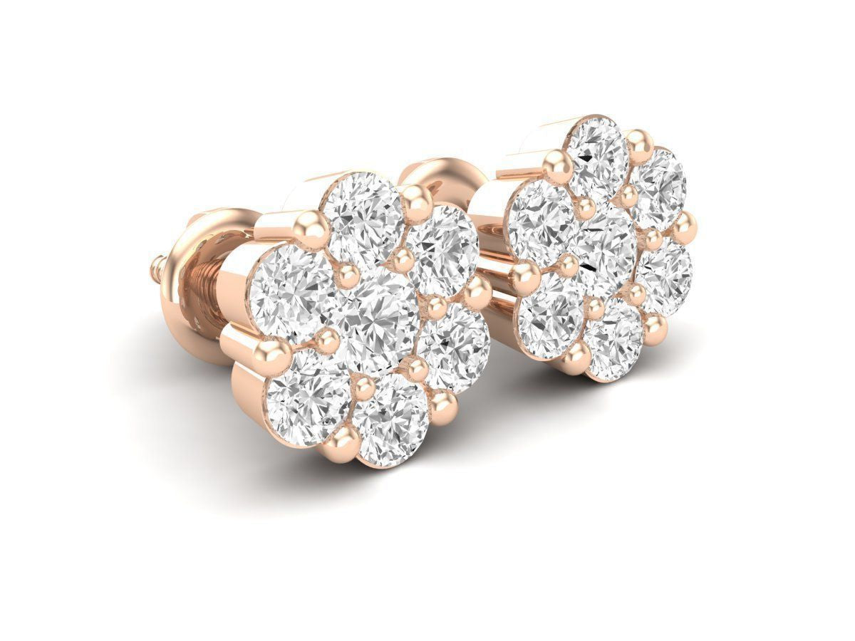 VVS DIAMOND CLUSTER EARRINGS