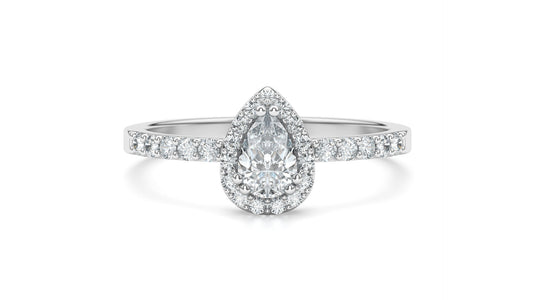 ZENITH PEAR SHAPED HALO ENGAGEMENT RING (.50CT CENTER STONE)