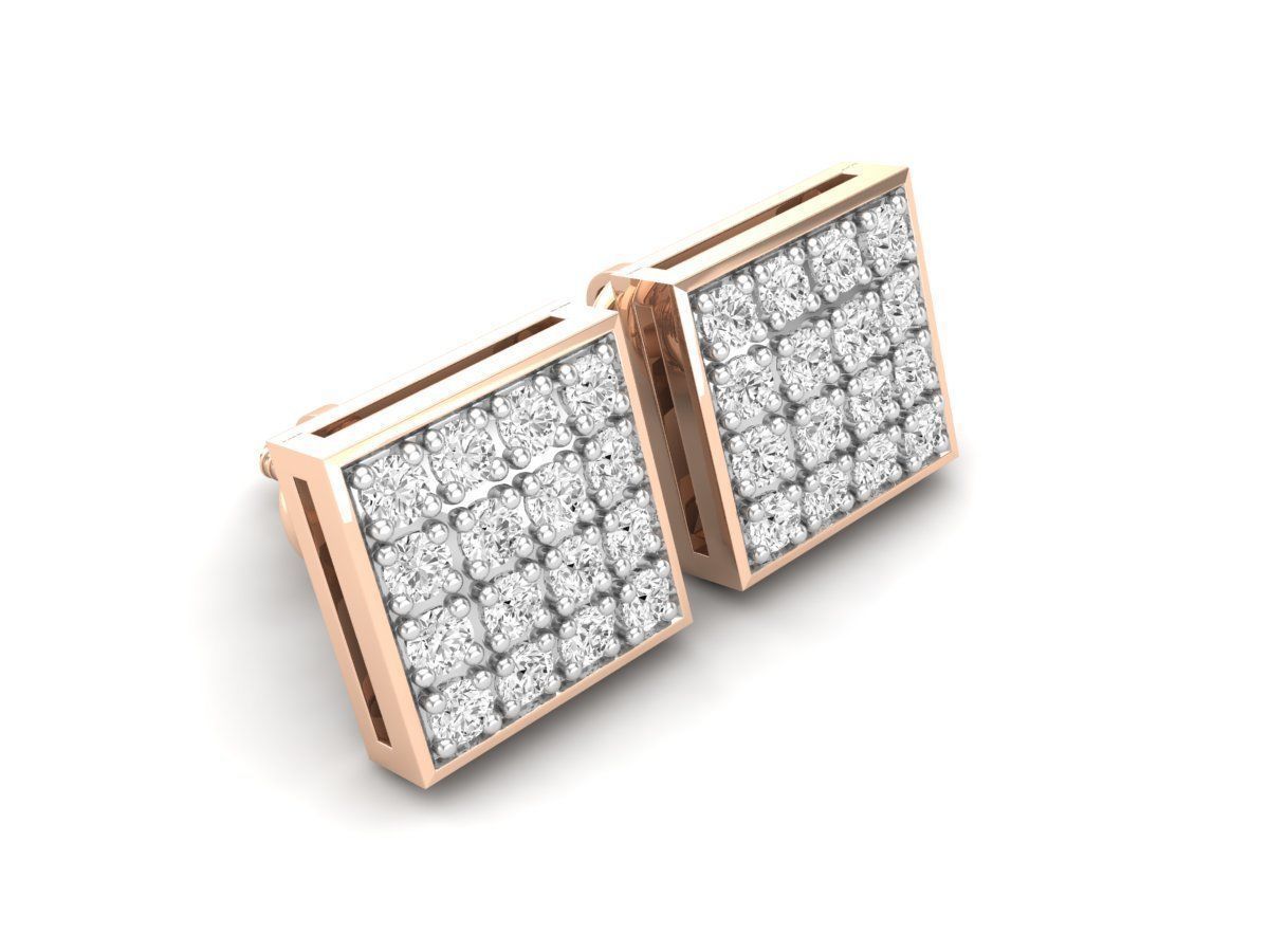 VVS DIAMOND CLUSTER SQUARE EARRINGS