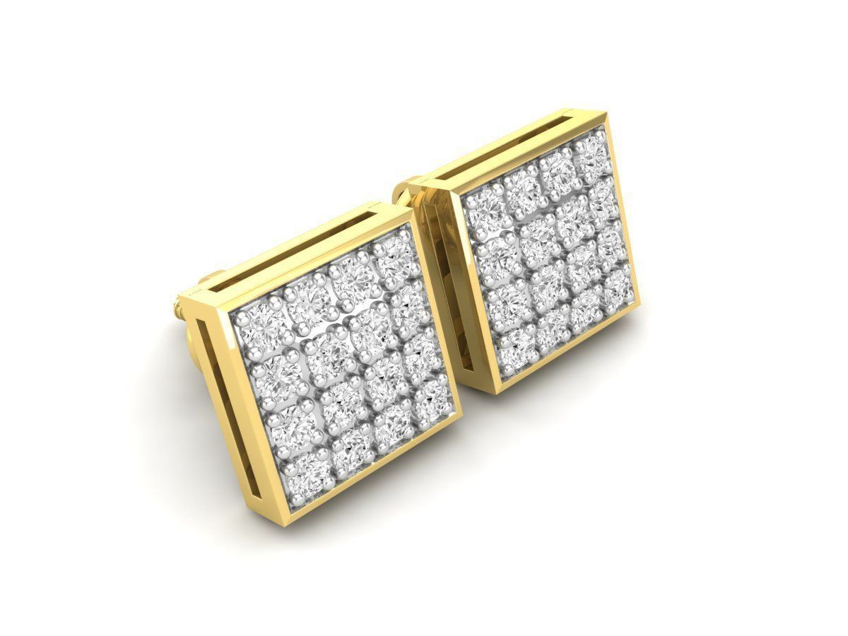 VVS DIAMOND CLUSTER SQUARE EARRINGS