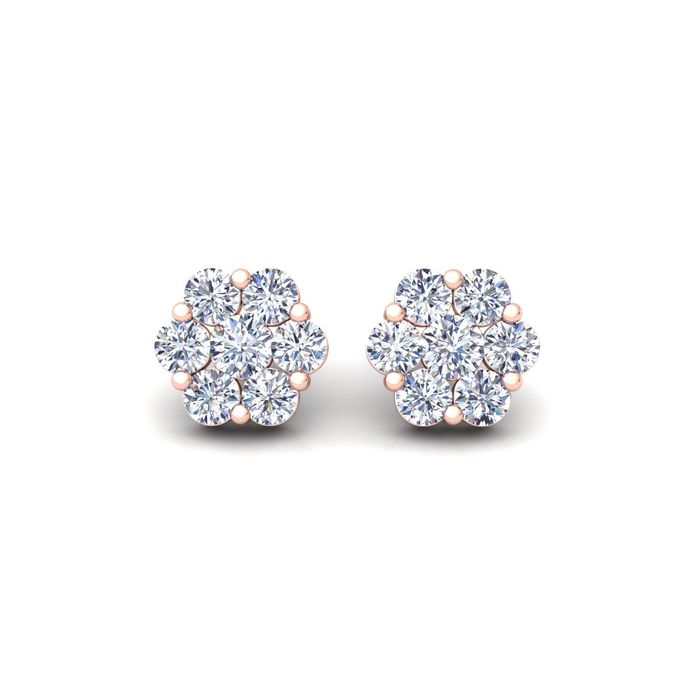 XLL VS1 FLOWER CLUSTER EARRINGS 2.15CTS