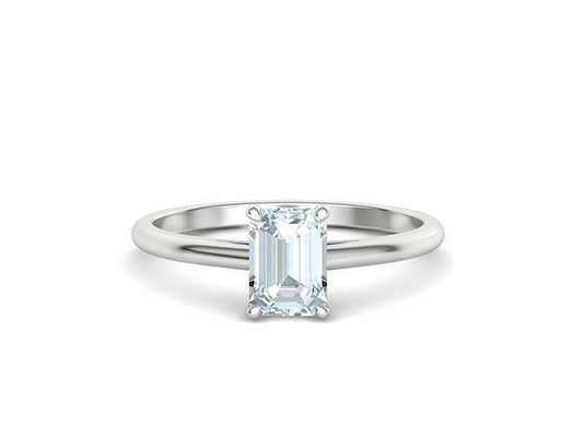 SOLITAIRE EMERALD ENGAGEMENT RING