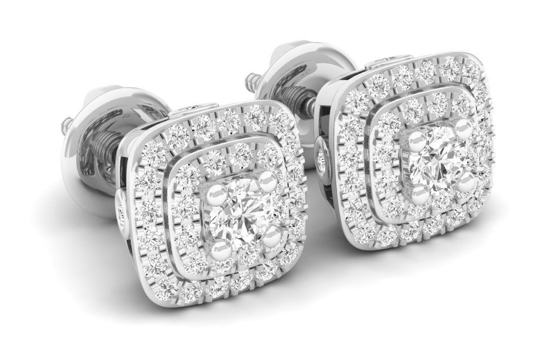 VS1 DIAMOND CUSHION EARRINGS 14KT